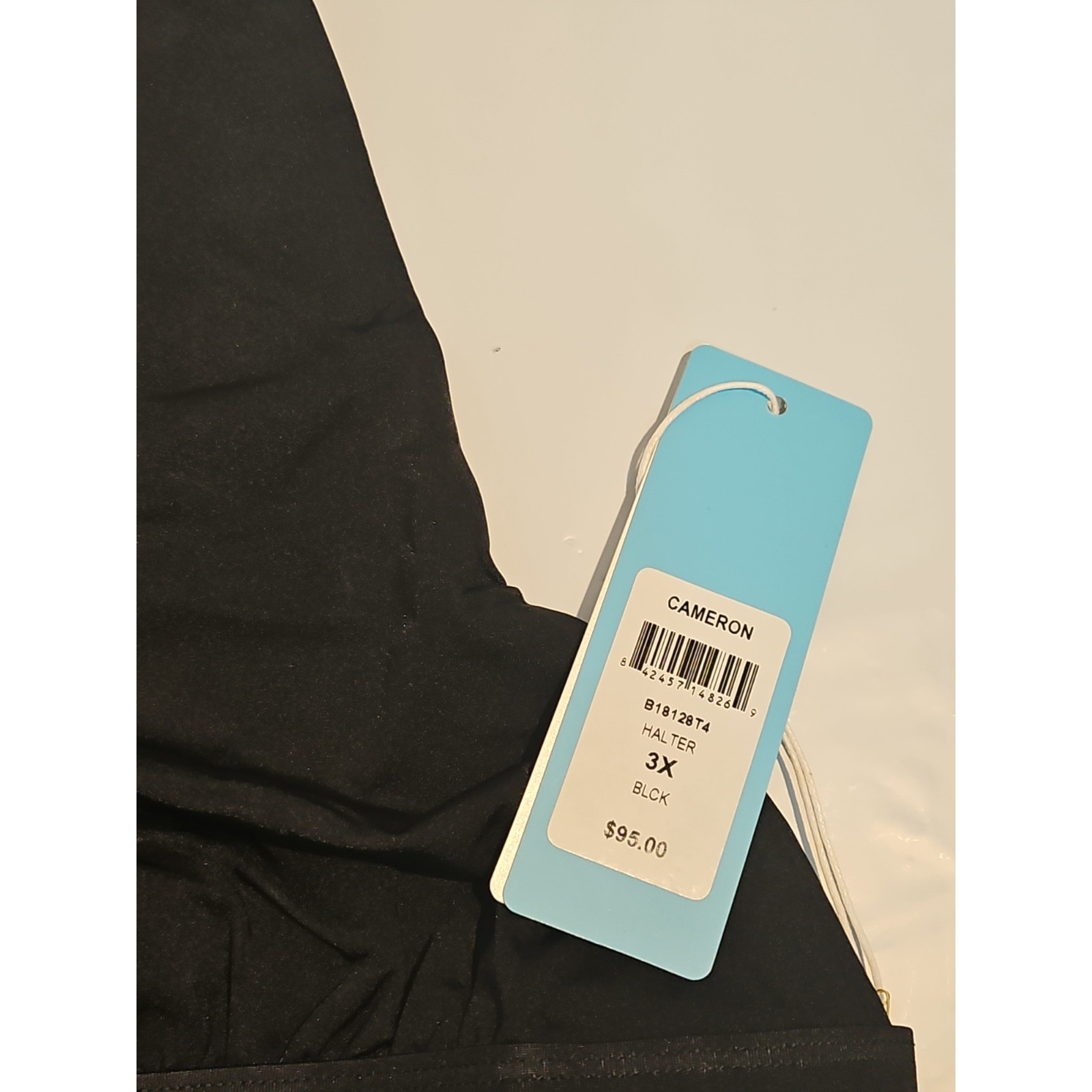 Beach Bunny Cameron Halter Bikini Top Black Lace Up 3xl New — image 3 of 5